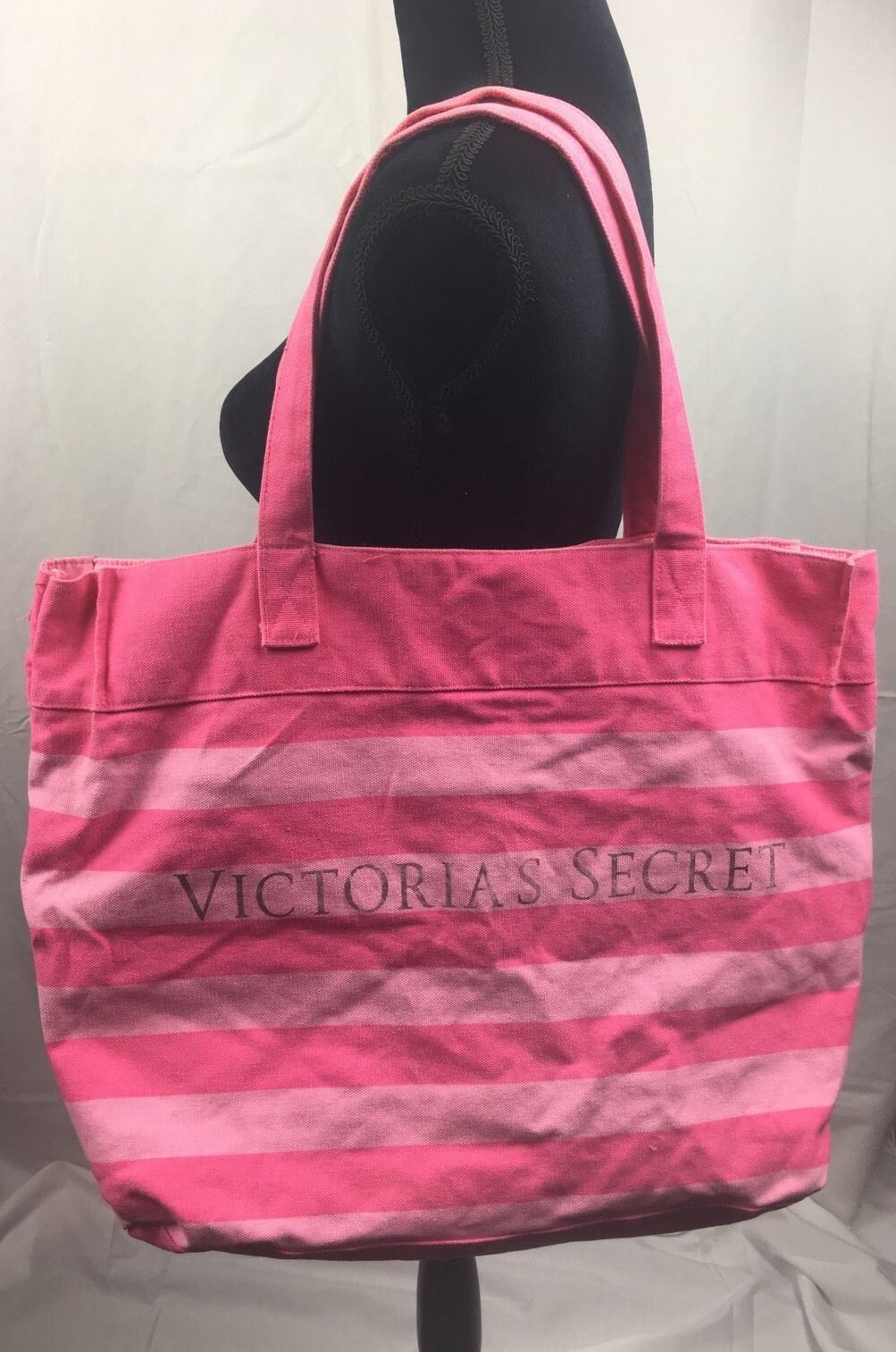 victoria's secret pink canvas tote bag