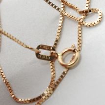 18K ROSE GOLD CHAIN MINI 0.8 MM VENETIAN SQUARE LINK 17.7 INCHES MADE IN ITALY image 3