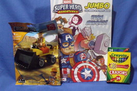 Toys New Super Hero Jumbo Coloring Book Crayola Crayons 48 pc Construction Set - $8.95