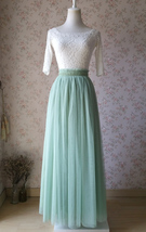 SAGE GREEN Long Maxi Tulle Skirt Full Length Sage Green Wedding Bridesmaid Skirt image 3