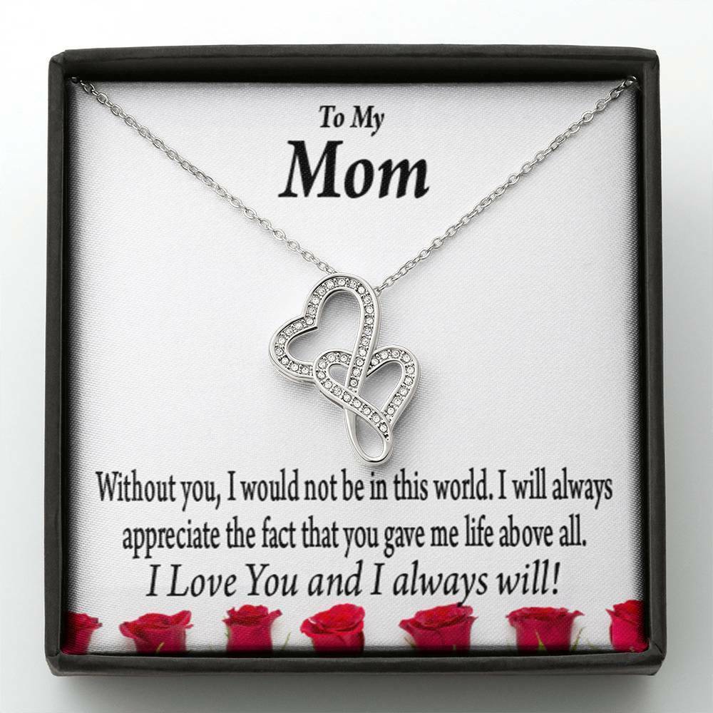 Mom  I Appeciate Du Doppel Herzen Halskette Nachricht Karte Von Sohn Tochter