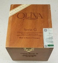 Vintage OLIVA Serie G Empty Wooden Cigar Box w Hinged Lid from Nicaragua... - $14.12