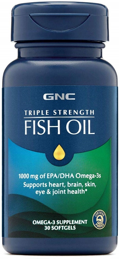 GNC Triple Strength Omega 3 Fish Oil 1000mg, 30 Count, Supports Joint