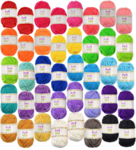 40 Assorted Colors Acrylic Yarn Skeins with 7 E-Books - Perfect for Knitting image 2