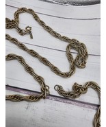 Monet Necklace Tone Twisted Chain Link  Statement Piece Vintage 54&quot; - $19.79