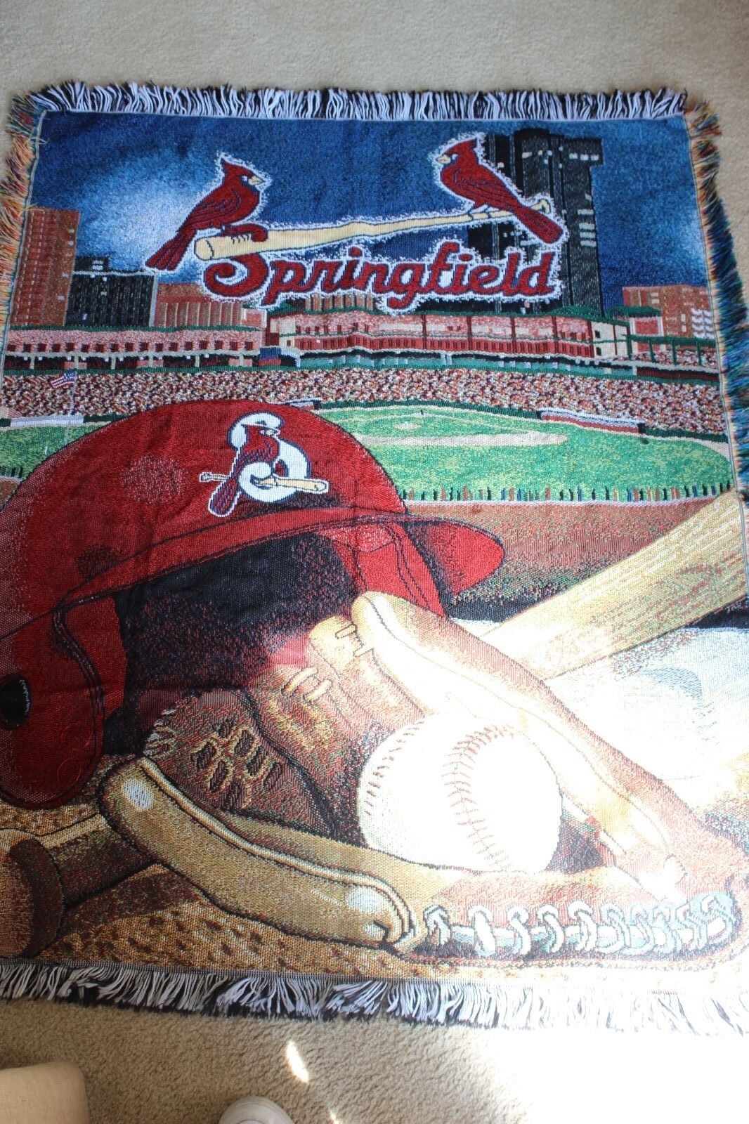 Baseball Springfield Cardinals Throw Blanket Afghan - Afghans & Throw Blankets