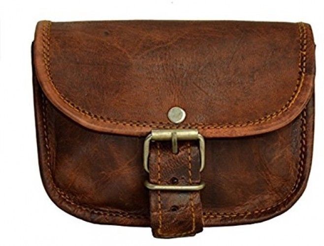 Leather Bumbag Belt Pouch Purse Vintage Leisure Weekend Practical Party Brown