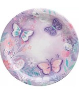Butterfly Party Lunch Plates ~8PCS~ Purple FLORAL BIRTHDAY Flutter Butterflies - £7.31 GBP