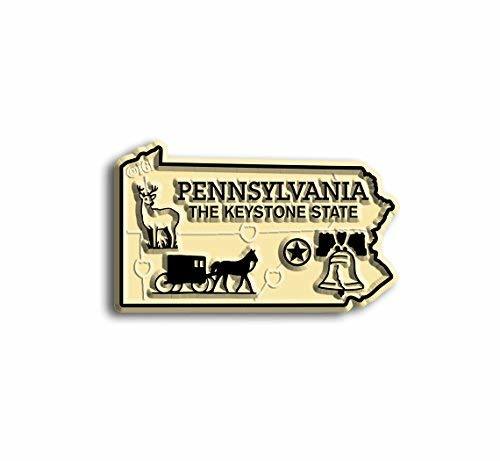 Pennsylvania Small State Magnet by Classic Magnets, 2.3 x 1.4, Collectible Sou