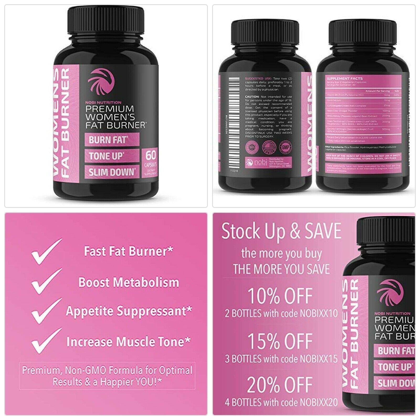 Fat Burner Pills for Women Thermogenic Supplement, Metabolism Booster