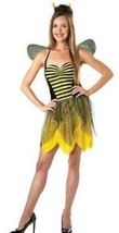 Womens Miss Bumble Bee Yellow Dress, Wings & Headband 3 Pc Halloween Costume- M - $16.83