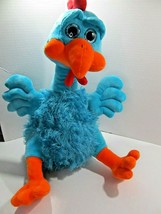 Nanco Fuzzy Blue Soft Chicken sparkle Eyes Plush 15" Stuffed Animal - $24.75