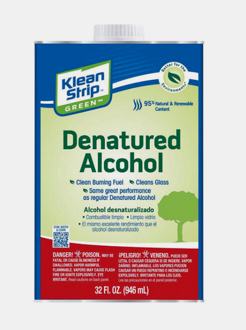 Klean Strip GREEN DENATURED ALCOHOL Solvent Clean Burning Fuel 32 oz