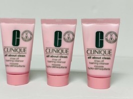 3x Clinique all about clean Rinse-Off Foaming Cleanser 1 oz each = 3oz T... - $11.95
