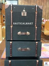 NauticalMart Wardrobe Trunk Faux Leather with Drawers Exclusive ...