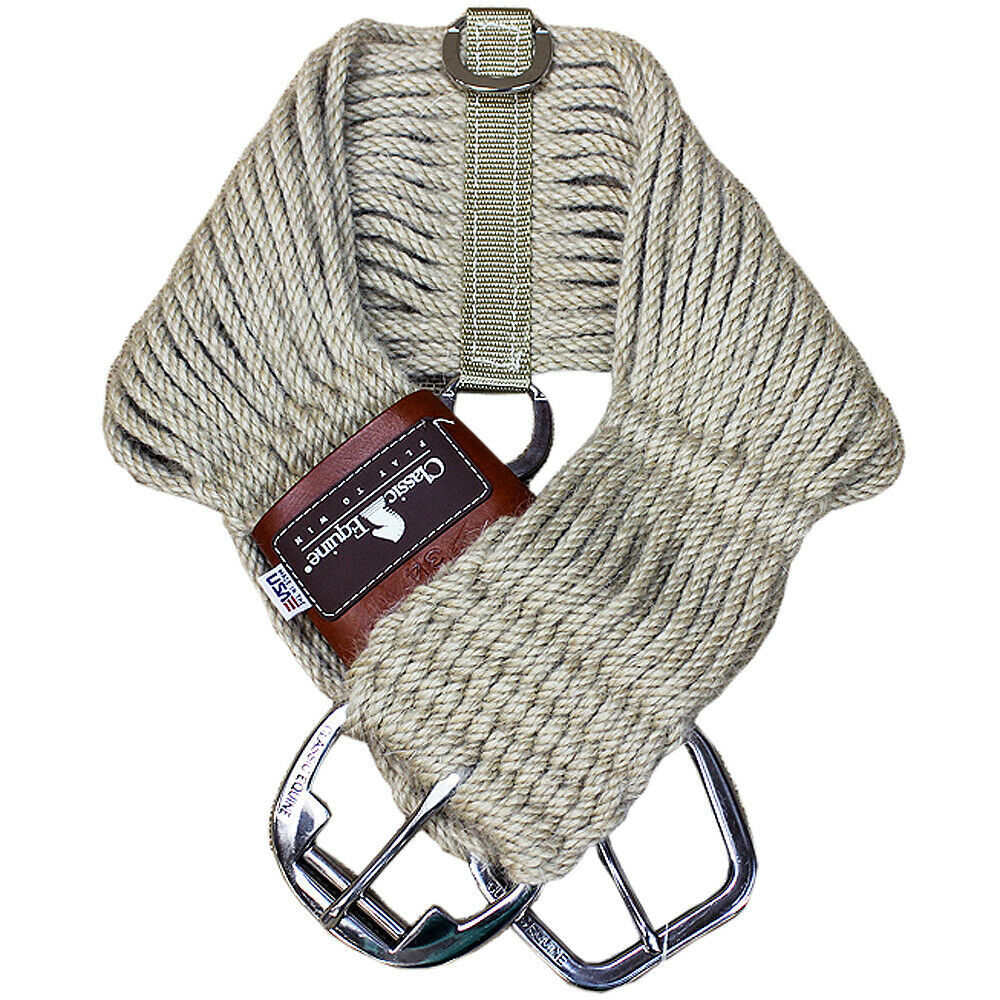 32 Inch Classic Equine Horse Roper Natural Mohair Cinch With Nylon