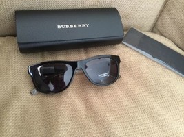 NIB Burberry Black Crystal Temple Gray Lens Sunglasses--B 4234 - $149.99