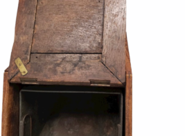 Vintage Antique Oak Wood Box Lid Scuttle Ash Coal Fireplace Liner Hearth Storage image 4