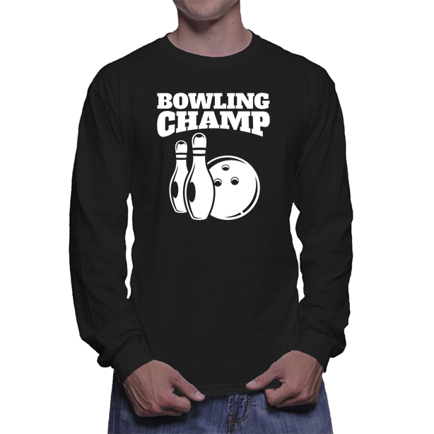 Retro Bowling Champ Long Sleeve TShirt TShirts, Tank Tops