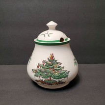 Spode Christmas Tree Jelly Jar / Jam Pot, Condiment Honey Pot, made in England