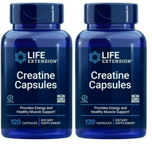 Life Extension Creatine Capsules 2X120 caps Creatine 1000mg/Vitamin C 11mg