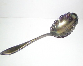 Antique Rogers Bros A1 Silverplate Serving Spoon Ladle with a beaded edg... - $14.80