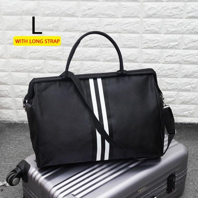 Striped Gym Fitness Bags Luggage Travel Bag Traveling Duffle Shoulder bag
