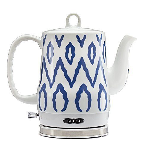 BELLA 1.2L Electric Ceramic Tea Kettle with detachable base and boil