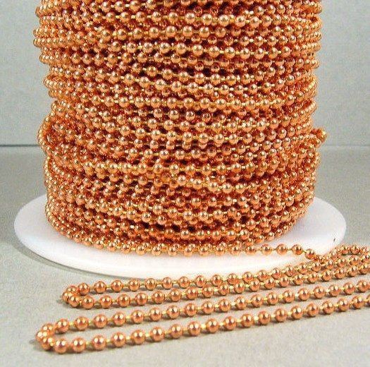 10 Feet NPS Steel BALL Chain 10 Connectors ~ 2.4mm #3 Bulk Chain Made in USA