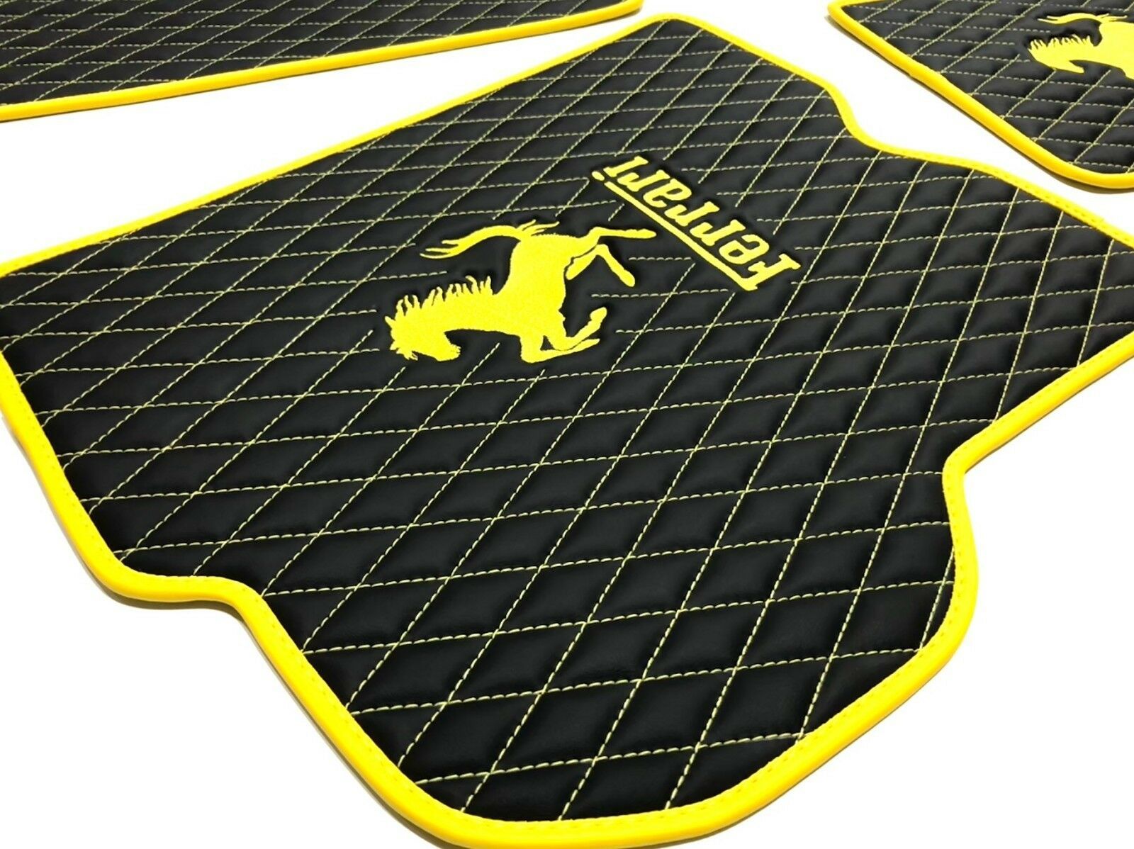 Ferrari FF Diamond Stitching Eco Leather Floor Mats 4pcs Floor Mats