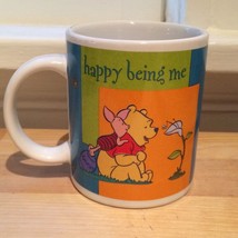 Winnie The Pooh and Piglet "Happy Being Me" Illustrated Party Coffee Mug Tea Cup - $14.25