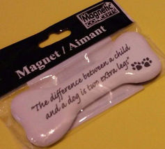 DOG FRIDGE MAGNET White Bone Dog Ceramic 3" NEW image 2