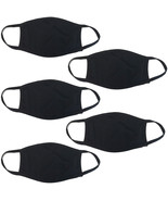 5 Pack - Black 100% Cotton Face Mask Reusable Protective Cover Facemask - $12.51