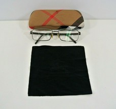 Burberry Eyeglass Frames B 1096 Wire Framed Silver Rectangular 54 17 140... - $38.69