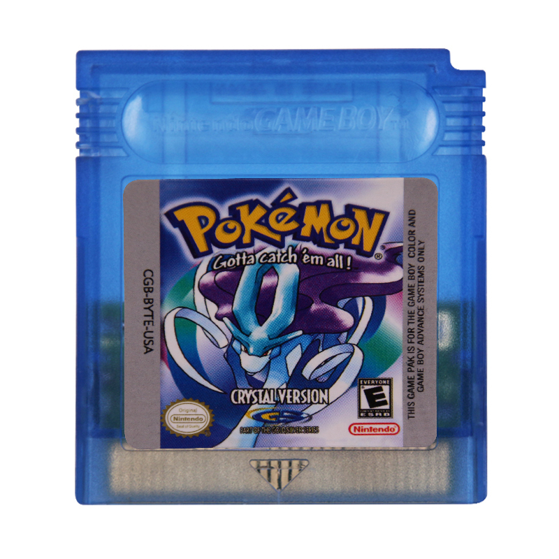 Pokemon Crystal Version Bit Gameboy Color Gbc Cartridge Card Handheld Console Video Games