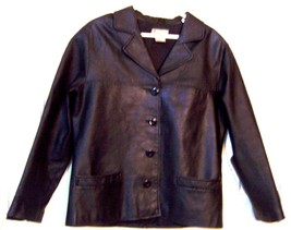 Bridgewater Black 100% Leather Short Jacket Size 10 - £39.61 GBP