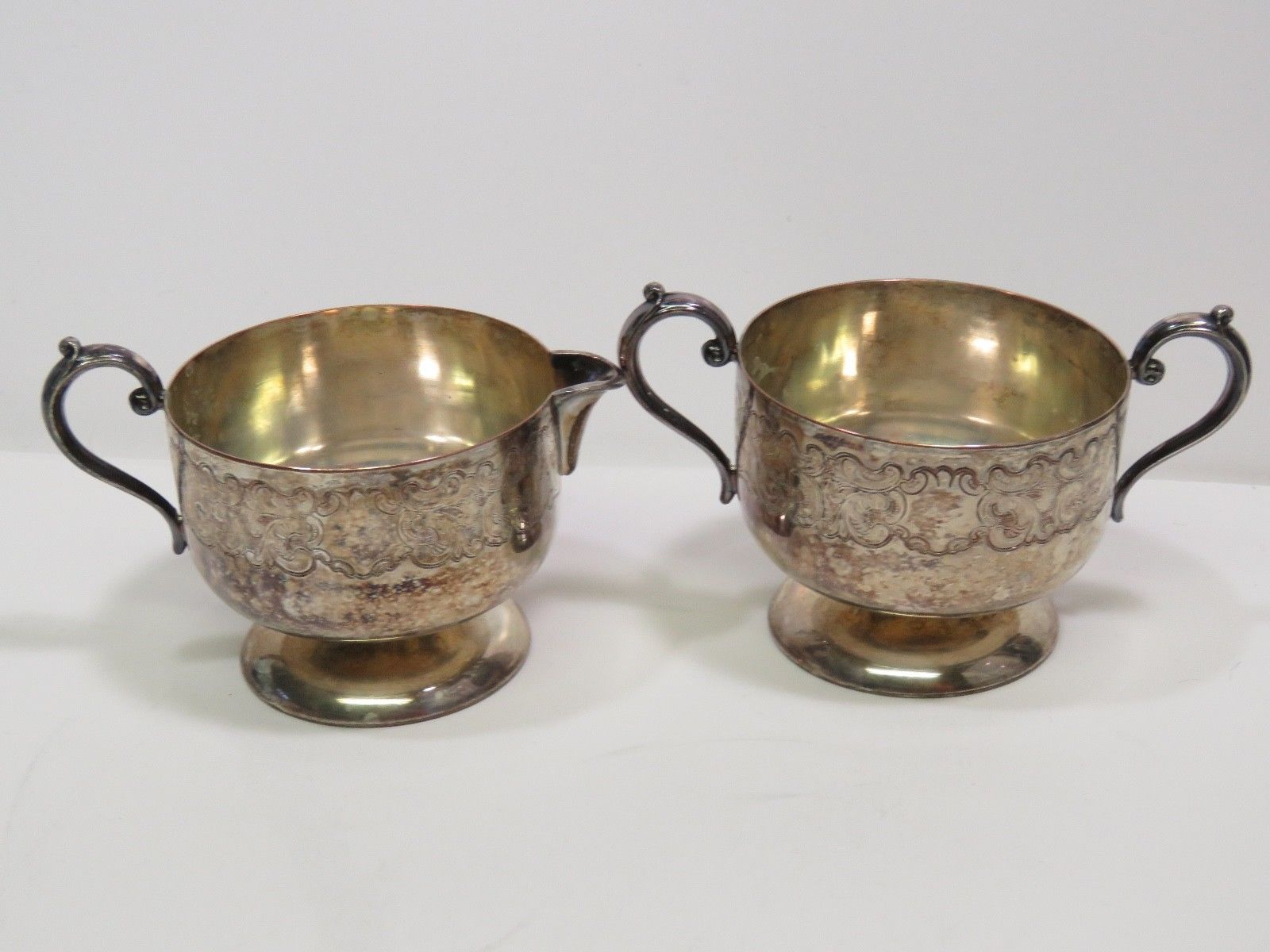 Ornate B M Co Silver Plate Creamer And Sugar Antique BENEDICT MFG CO ...