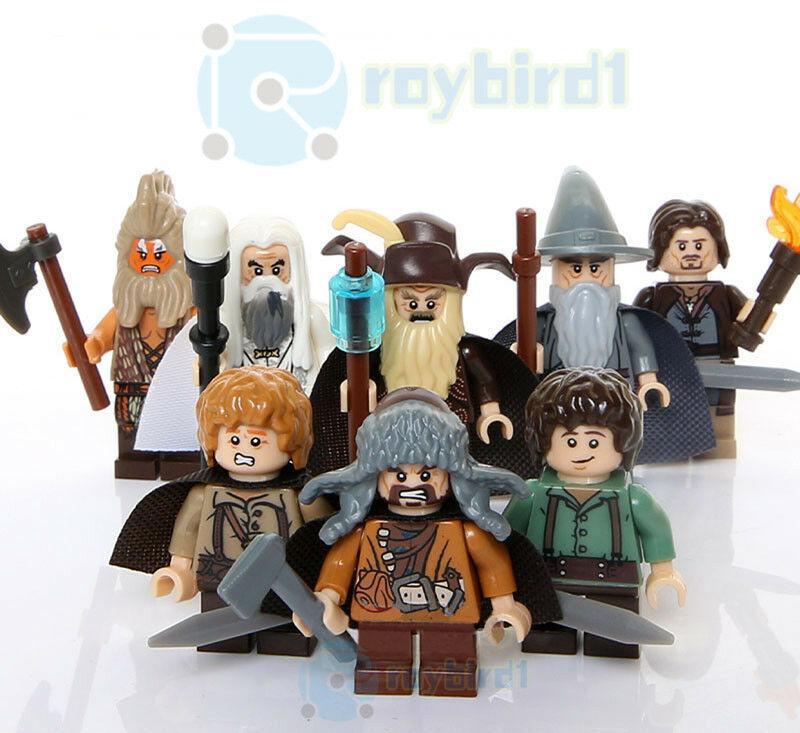 8Pcs Lord Of The Rings The Hobbit Sam Aragon Bear Man Saruman Minifigures Toys