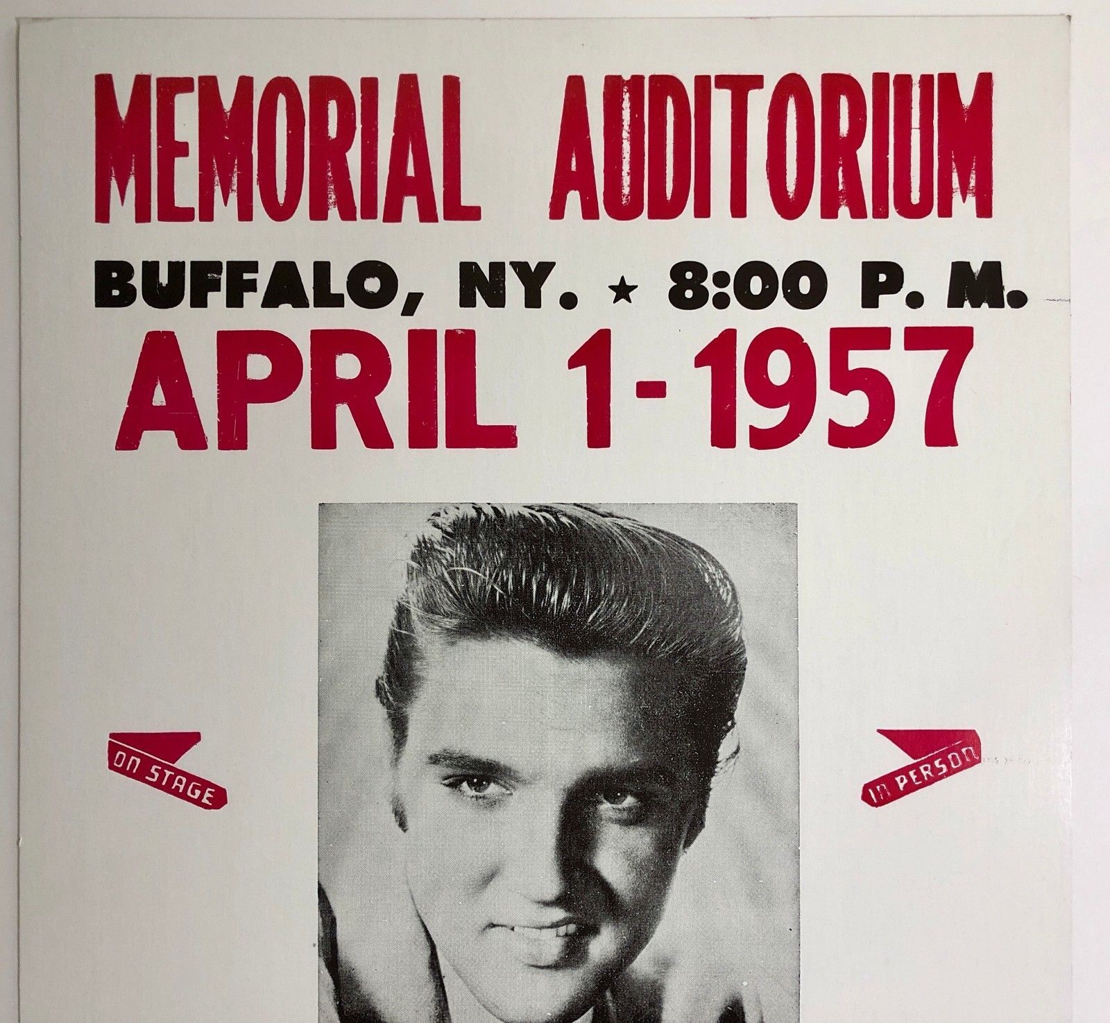 Elvis Presley Vintage Memorial Auditorium 4/1/1957 14x22 Tribute