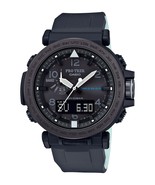 Casio Men&#39;s &#39;PRO TREK&#39; Quartz Resin and Silicone Casual Watch, Color:Bla... - £213.72 GBP