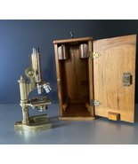 Bausch &amp; Lomb Optical Company Brass Microscope In Cabinet 1890&#39;s - $300.00