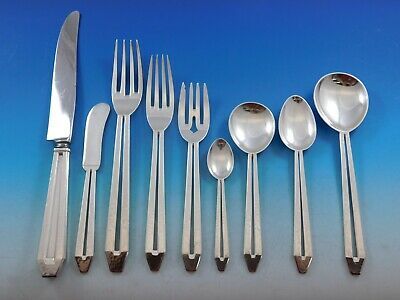 Primary image for Hammered Pierced Randahl Sterling Silver Flatware Set Hand Wrought Chicago 107pc