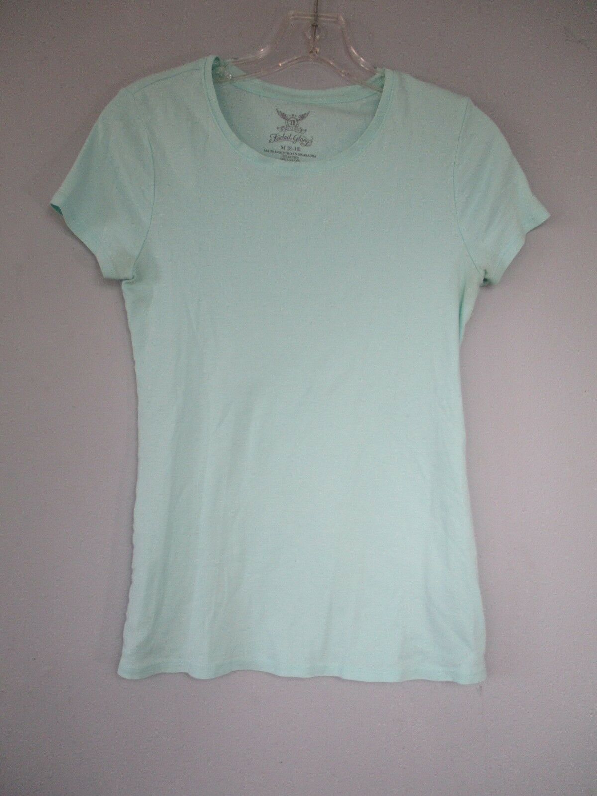 Faded Glory Girls Pink Short Sleeve Basic V-Neck Tee T-Shirt Size XL 14-16