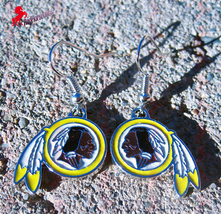 Washington Football Team Dangle Earrings, Sports Earrings, Football Fan Earrings - $3.95