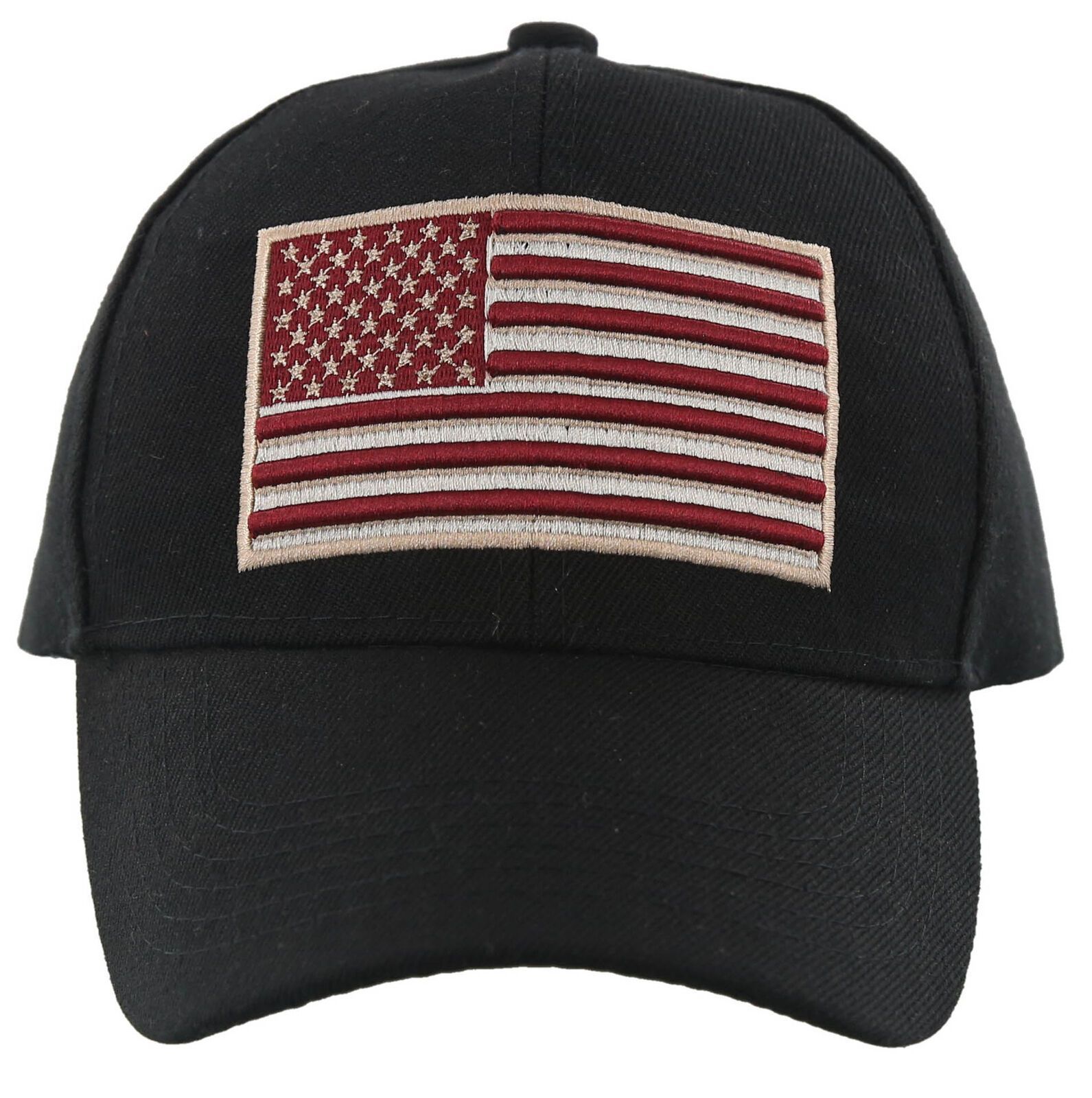 NEW! BIG USA FLAG BALL CAP HAT BLACK - Men's Hats