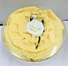 Vintage NOS Deluxe Pin-Curl Bonnet Styled A Lot By Trina Yellow Gingham ... - $29.21
