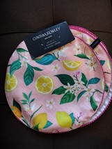 Cynthia Rowley Placemats, set of 4 round fabric place mats pink lemon floral NWT image 1