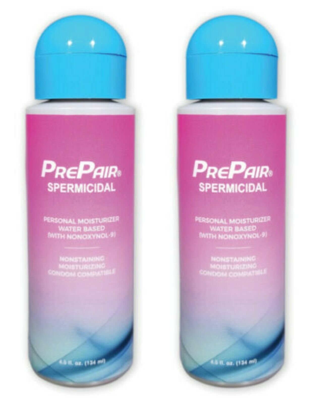 PREPAIR SPERMICIDAL LUBE MOISTURIZING LUBRICANT 4.5 oz COUNT OF 2