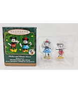 Mickey and Minnie Mouse Hallmark Miniature Ornaments 1.5 Inch Tall U44 0... - $14.99