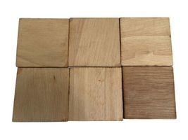 NEW Set of 6 Handmade Brown Wooden Wood Havana Club Coaster Square image 3